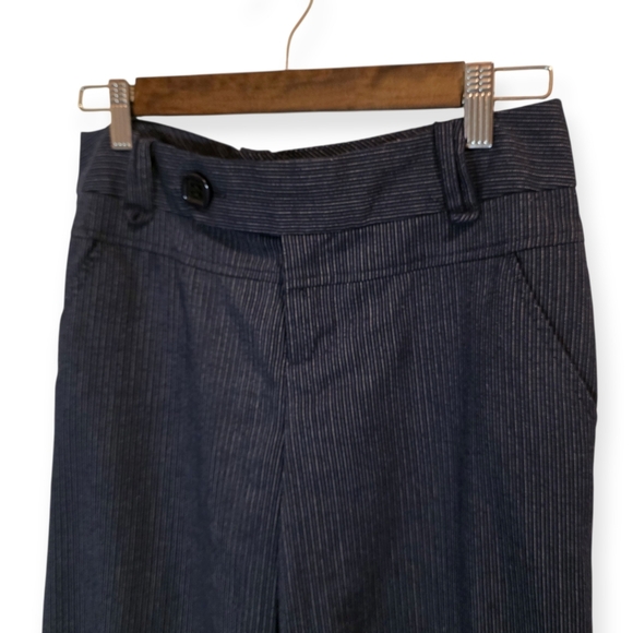 Rampage Navy Pinstripe Wide Leg Pants Size 5 - Picture 3 of 5